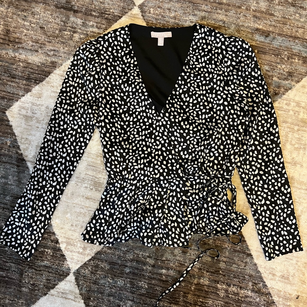 Chelsea28 - Long sleeve pleated wrap top